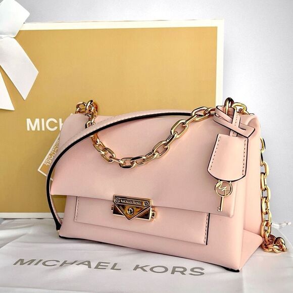 NWT Michael Kors Cece Medium Shoulder Bag in Powder Blush (Pale Pink) $538 - Picture 1 of 17